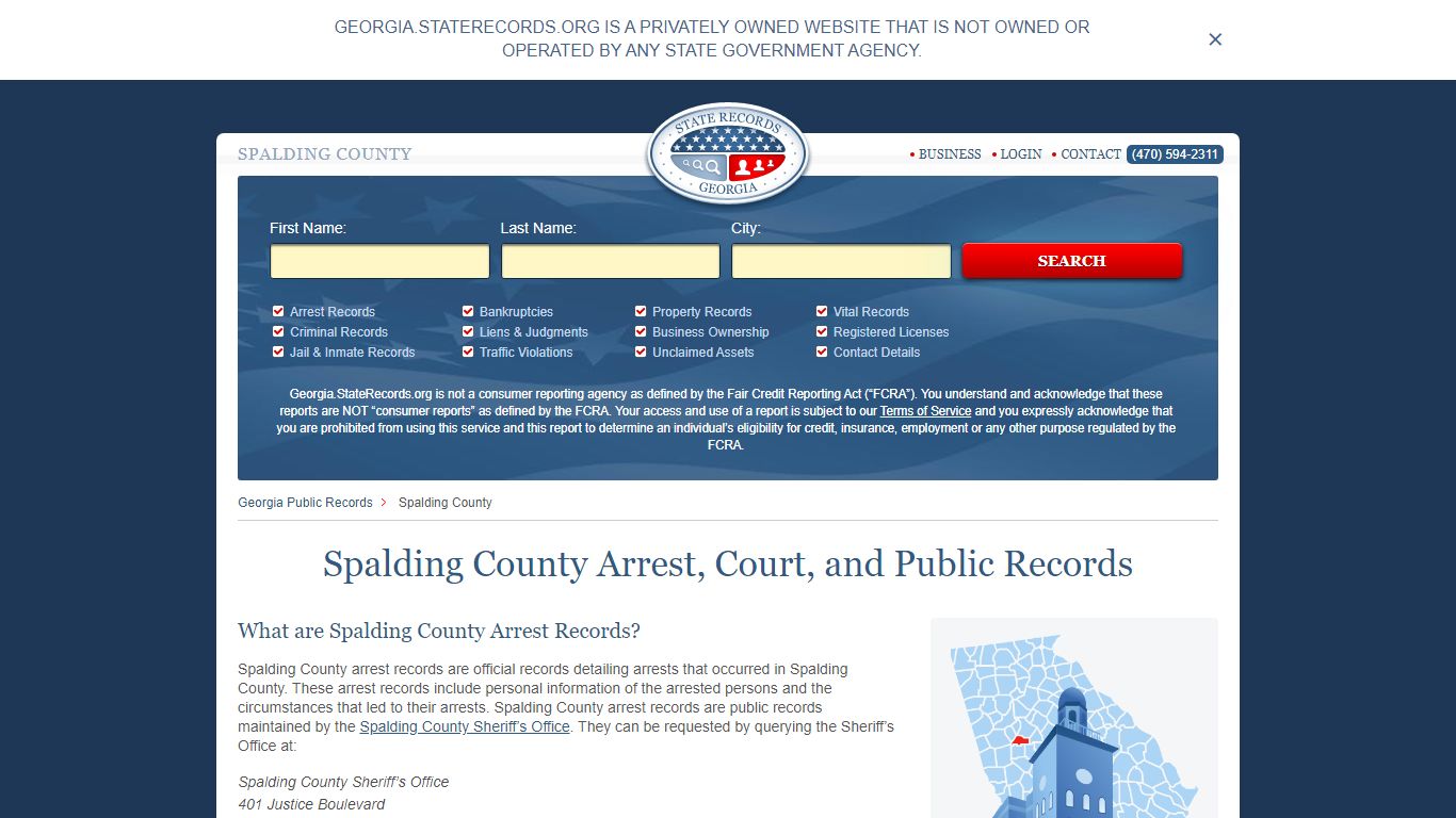 Spalding County Arrest, Court, and Public Records